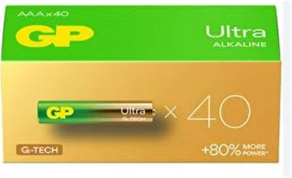 GP G-Tech LR03 AAA Boy Ultra Alkalin İnce Kalem Pil 40'lı Paket GP24AUT-2B40 ürün görseli