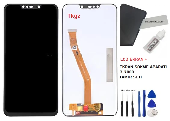 Tkgz - Huawei Nova 3İ Uyumlu Lcd Ekran Dokunmatik SERVİCE - PACK + B-7000 + Montaj Seti - Resim 2