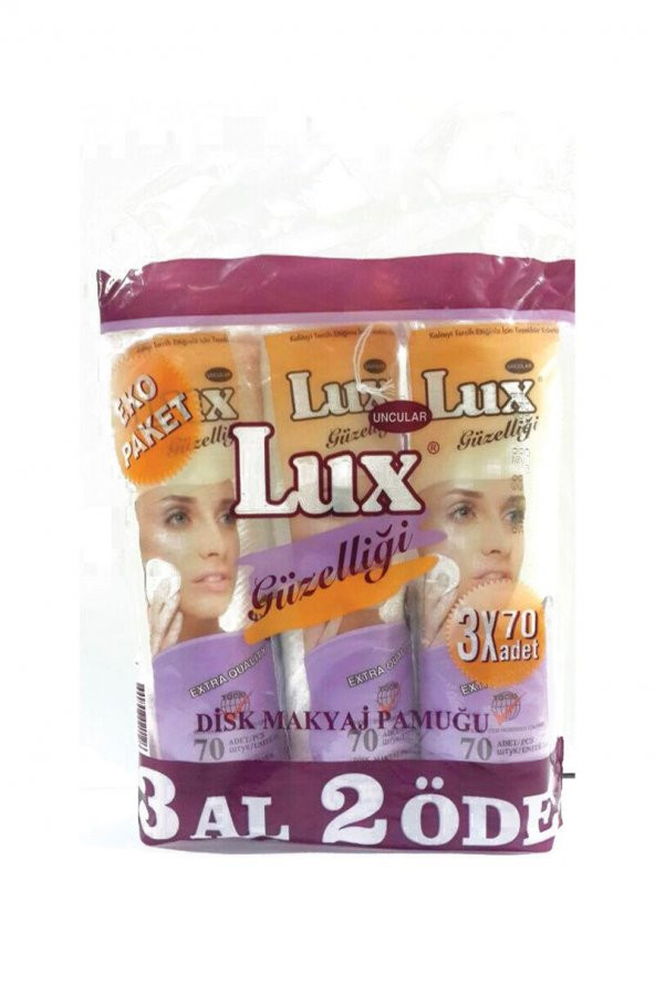 Lux Pamuk Lüx Makyaj Pamuğu Disk 3 X 70li Eko Paket 8690758020126