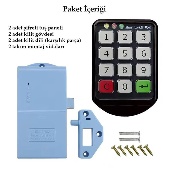 Powermaster PM-26724 Tuş Şifreli Siyah Çekmece Dolap Kilidi (2'Li Paket) - 4