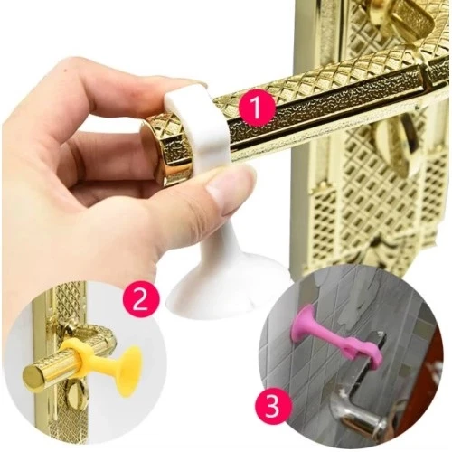 Renkli Vantuzlu Geçmeli Kapı Kolu Stoper 4lü Set - 4