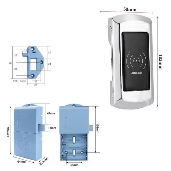 Powermaster PM-26727 125Khz RFID Dijital Çekmece Dolap Kilidi (2'Li Paket) - 2
