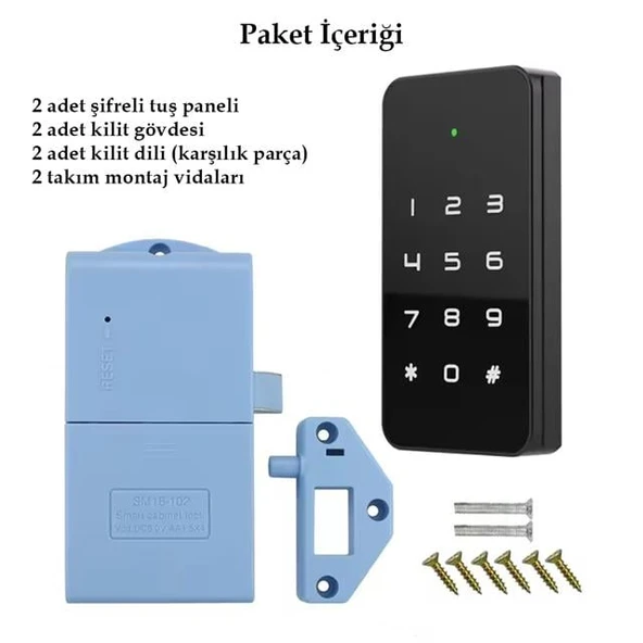 Powermaster PM-26728 RFID Ve Tuş Panelli Dijital Elektronik Kapı Dolap Kilidi (2'Li Paket) - 4