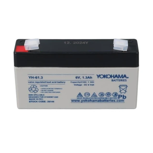 Yokohama YH-61.3 6 Volt - 1.3 Amper Akü (98X25x52 Mm) - 3