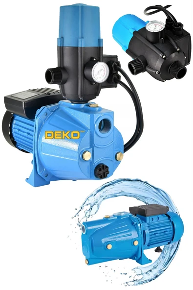 Deko turkey 1.5HP Tam Otomatik Su Pompası Motoru Yüksek Basınçlı Bahçe ve Ev Tipi Hidrofor Seti