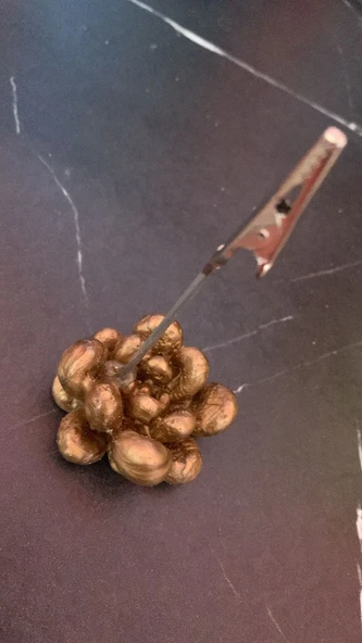 Kahverengi Gold Renk Sukulent Şekil Kağıt Tutacağı Notluk Epoksi El Yapımı Hediyelik - 4