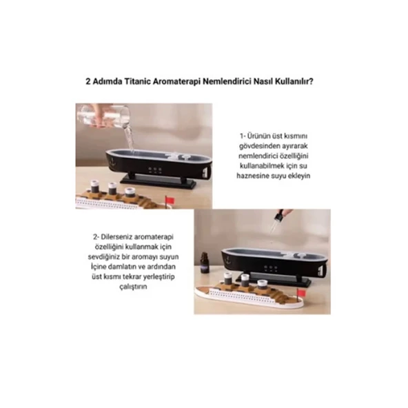 Titanic Gemi Hava Nemlendirici Işıklı Fonksiyonlu Buhar Makinesi Kumandalı - 6