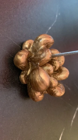 Kahverengi Gold Renk Sukulent Şekil Kağıt Tutacağı Notluk Epoksi El Yapımı Hediyelik - 6