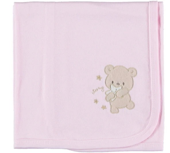 Ayıcık Desenli Penye Kumaş Bebek Battaniyesi Nefes Alabilen ürün görseli