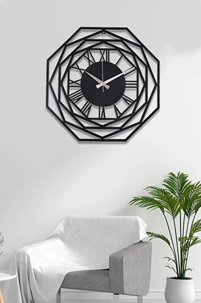 Geometrik Roma Rakamlı Dekoratif duvar Saat - 1