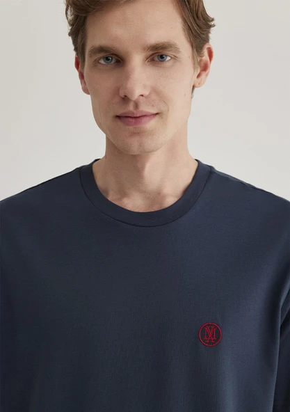 LOGO NAKIŞLI TİŞÖRT Gece Lacivert Lacivert Lacivert M - Resim 6