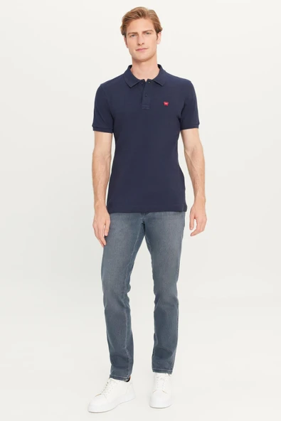 Erkek Regular Fit Polo T-shirt Navy Navy L - Resim 3