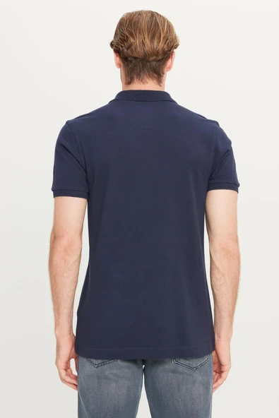 Erkek Regular Fit Polo T-shirt Navy Navy L - Resim 2