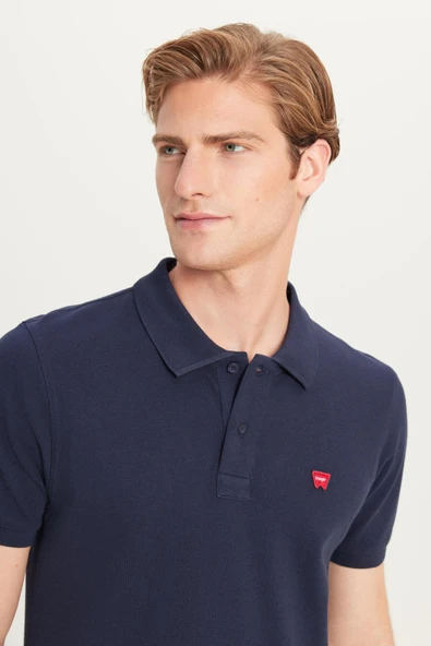 Erkek Regular Fit Polo T-shirt Navy Navy L - Resim 4