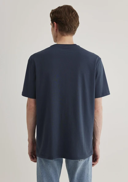 LOGO NAKIŞLI TİŞÖRT Gece Lacivert Lacivert Lacivert M - Resim 3