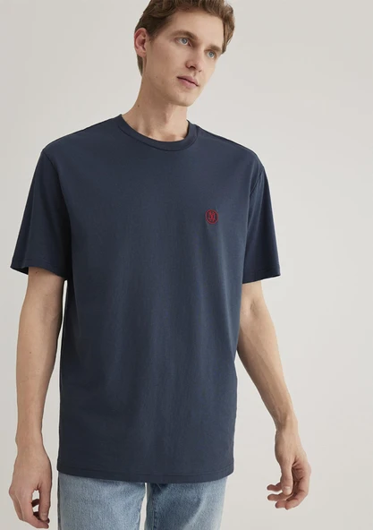 LOGO NAKIŞLI TİŞÖRT Gece Lacivert Lacivert Lacivert L - Resim 5