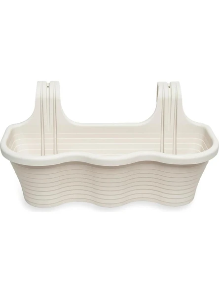 Omnipazar SO-TOM5 Tombik Askılı Balkon Saksı 10 Lt Kirli Beyaz 6 Adet - Resim 4