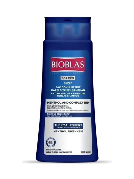 Bioblas Formen Şampuan 360 ml Kepek+Saç Dökülmesine Karşı (MENTOL+B19 KOMPLEX) ürün görseli 1