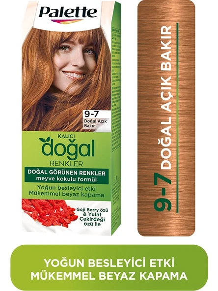 Palette Doğal Renkler 9-7 Doğal Açık Bakır Saç Boyası Goji Berry Özü & Yulaf Çekirdeği Özü İle
