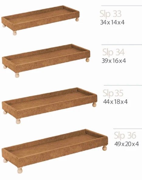 Ahşap boyanabilir ayaklı dikdörtgen 4'lü sunumluk-tepsi takımı ürün görseli 1