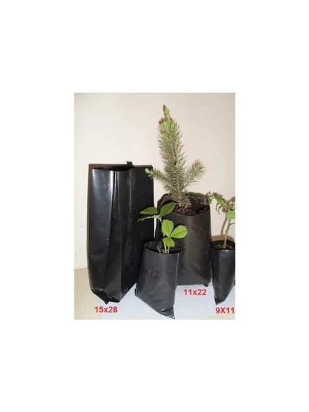 Fide Poşeti 9x11 Cm Fide Torbası Fidan Poşeti Fide Tüpü Siyah Fidan Poşet