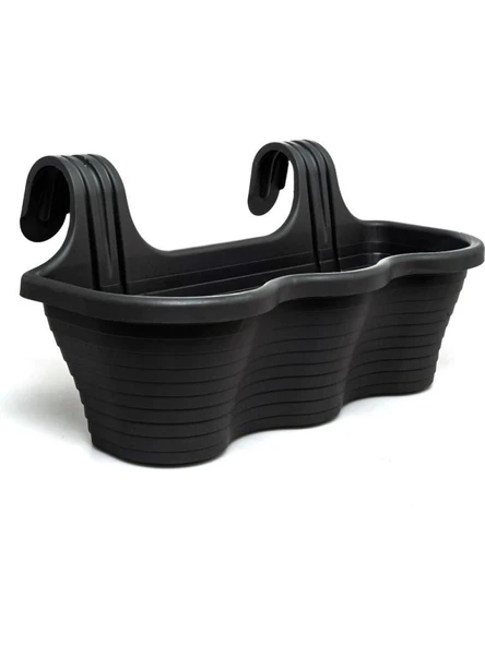 Omnipazar SO-TOM5 Tombik Askılı Balkon Saksı 10 Lt Antrasit 6 Adet - Resim 2