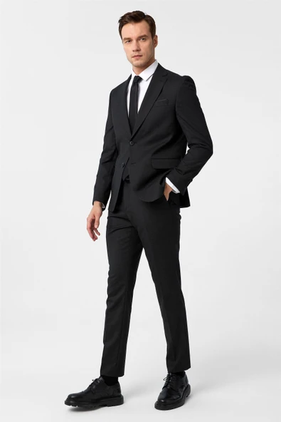 SÜVARİ DAR KESİM 6 DROP DESENLİ TAKIM ELBİSE - Resim 2