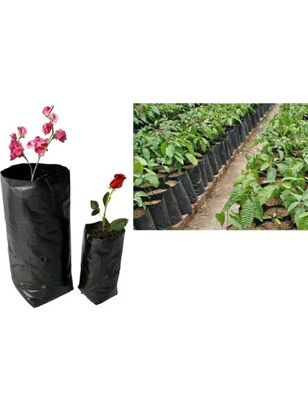 Fidan Poşeti 17x30 Cm Fidan Torbası Fide Poşeti Fide Torbası Siyah Fidan Ağaç Tüpü