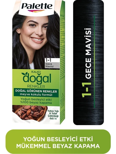 Palette Doğal Renkler 1-1 Gece Mavisi Saç Boyası Kakao Yağı & Yulaf Çekirdeği Özü İle ürün görseli