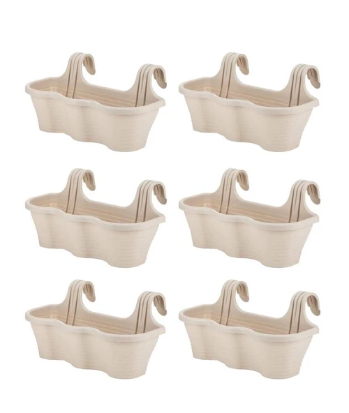 Omnipazar SO-TOM5 Tombik Askılı Balkon Saksı 10 Lt Kirli Beyaz 6 Adet ürün görseli