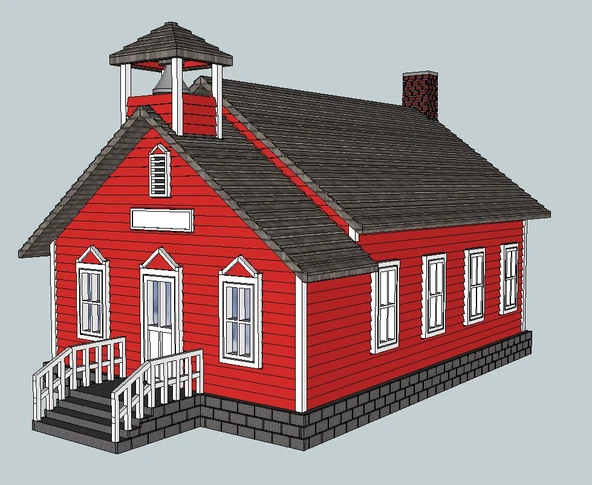 Byr Bir Oda Okul Evi Ölçeklendirin (Sadece Plastik Aparattır!!!) 3D - 3