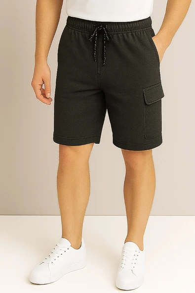 Antrasit Kargo Cepli Şort