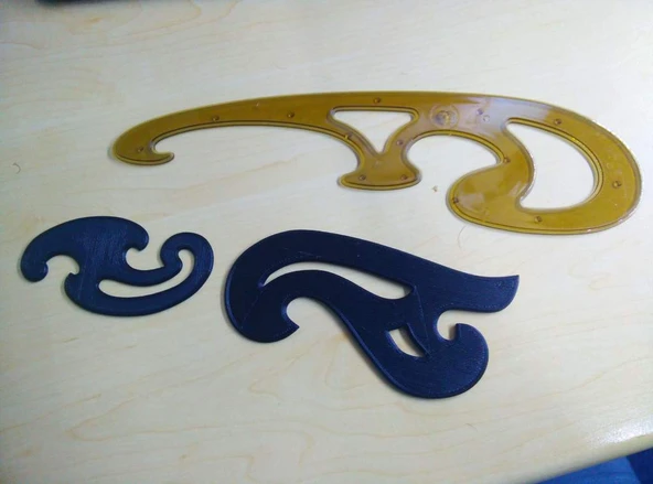 Byr Okul geometrisi - Fransız eğri seti (elipse, hiperbol, parabol) (Sadece Plastik Aparattır!!!) 3D