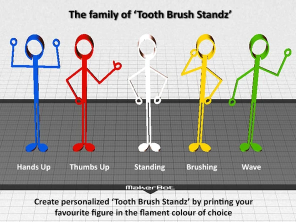 Byr 'Diş fırçası standı' ... fansız ayakta duran diş fırçası tutucular! (Sadece Plastik Aparattır!!!) 3D - 3