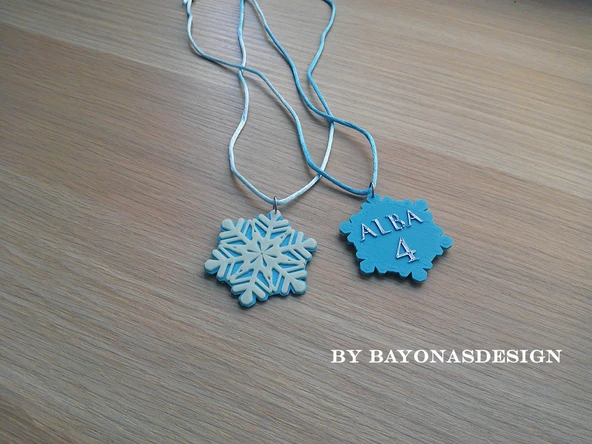 Byr Dondurulmuş kar tanesi kolye (Sadece Plastik Aparattır!!!) 3D - 5