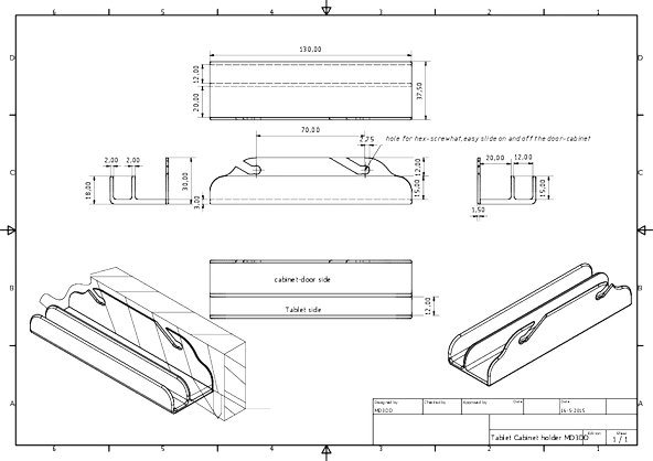 Byr Tablet Dolap Tutucu MD3DD (Sadece Plastik Aparattır!!!) 3D - 5