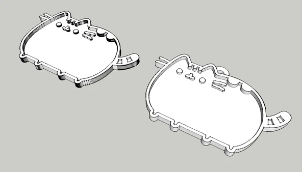 Byr Pusheen (Anahtarlık) (Sadece Plastik Aparattır!!!) 3D - 2