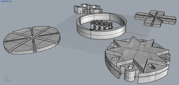 Byr Genişletilebilir katlanır masa/kek plakası/bardak tutucu (Sadece Plastik Aparattır!!!) 3D - 3
