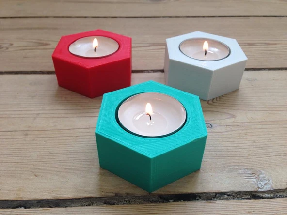 Byr Altıgen mum tutucu (Sadece Plastik Aparattır!!!) 3D - 5