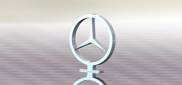 Byr Mükemmel Mercedes Benz Yıldızı (Sadece Plastik Aparattır!!!) 3D