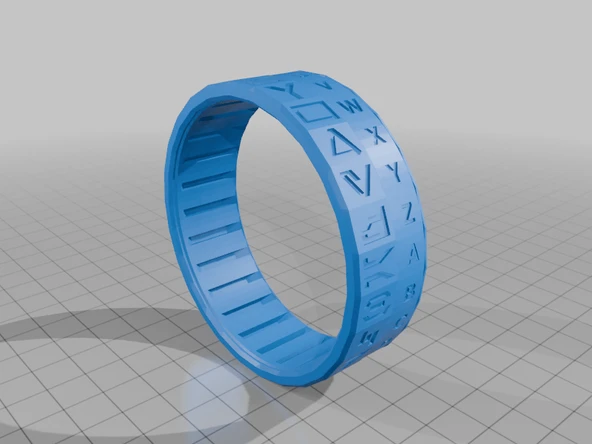 Byr Aurebesh kod çözücü halkası/bilezik (Sadece Plastik Aparattır!!!) 3D - Resim 5
