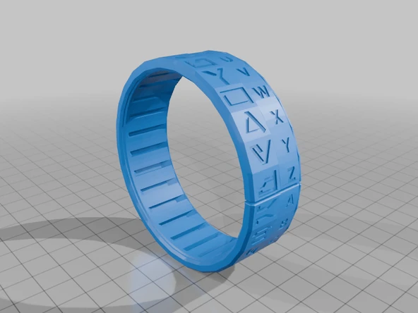 Byr Aurebesh kod çözücü halkası/bilezik (Sadece Plastik Aparattır!!!) 3D - Resim 4