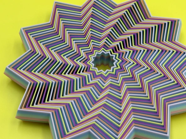 Byr Fidget Star - 12 Puan - 25 Yüzük (Sadece Plastik Aparattır!!!) 3D - Resim 3