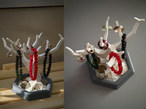 Byr Minimalist ağaç mücevherleri ve yüzük organizatörü (Sadece Plastik Aparattır!!!) 3D - 3