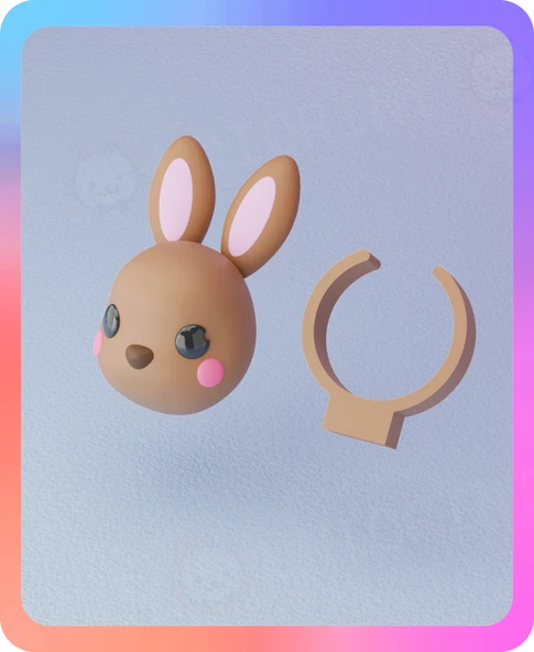 Byr Tavşan Yüzüğü - Destek Yok - Çok Molor (Sadece Plastik Aparattır!!!) 3D - Resim 2