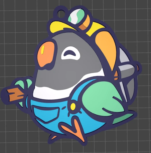 Byr Mavi maske kuşu (Sadece Plastik Aparattır!!!) 3D - Resim 3