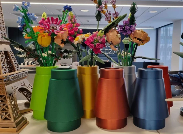 Byr Lego çiçekleri için vazo (Sadece Plastik Aparattır!!!) 3D - 2