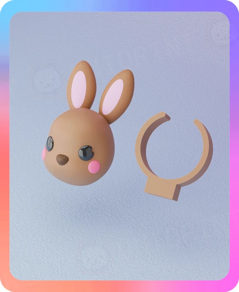 Byr Tavşan Yüzüğü - Destek Yok - Çok Molor (Sadece Plastik Aparattır!!!) 3D ürün görseli 1