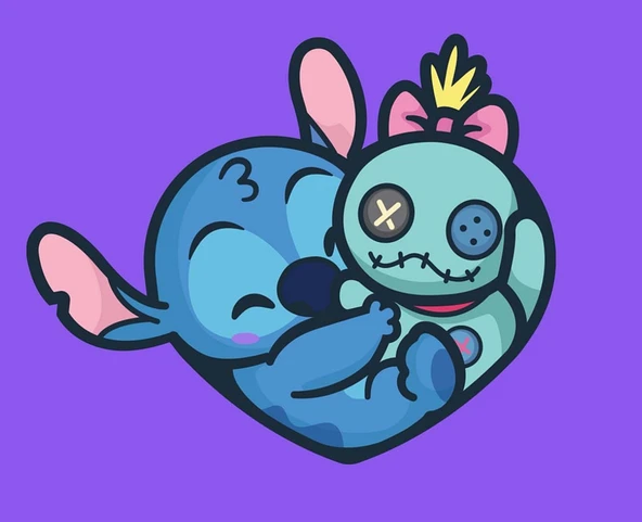 Byr Lilo Keychain/ Stitch Keychain/ Lilo ve Stitch Keychain/ Dikiş Anahtar Yüzük/ Lilo ve Dikiş (Sadece Plastik Aparattır!!!) 3D - Resim 2