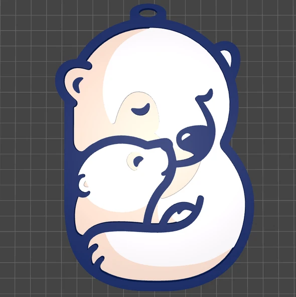 Byr Beyaz Kutup Ayısı Anahtar Yüzük Klipsi Charm Minyatür Mini Figürin Küçük Hayvan (Sadece Plastik Aparattır!!!) 3D - Resim 3